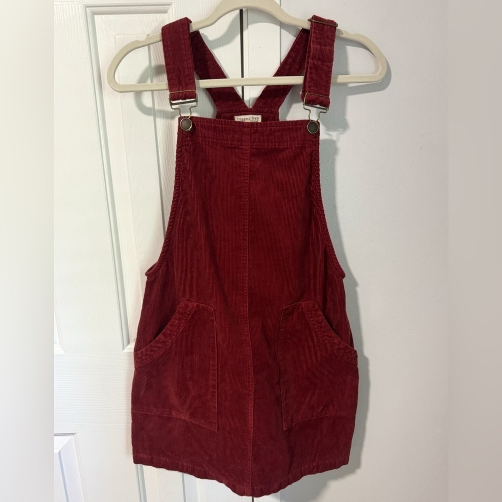 Copper Key Burgundy Corduroy Pinafore Dress